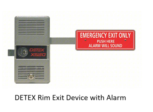 DETEX Rim Exit Device with Alarm