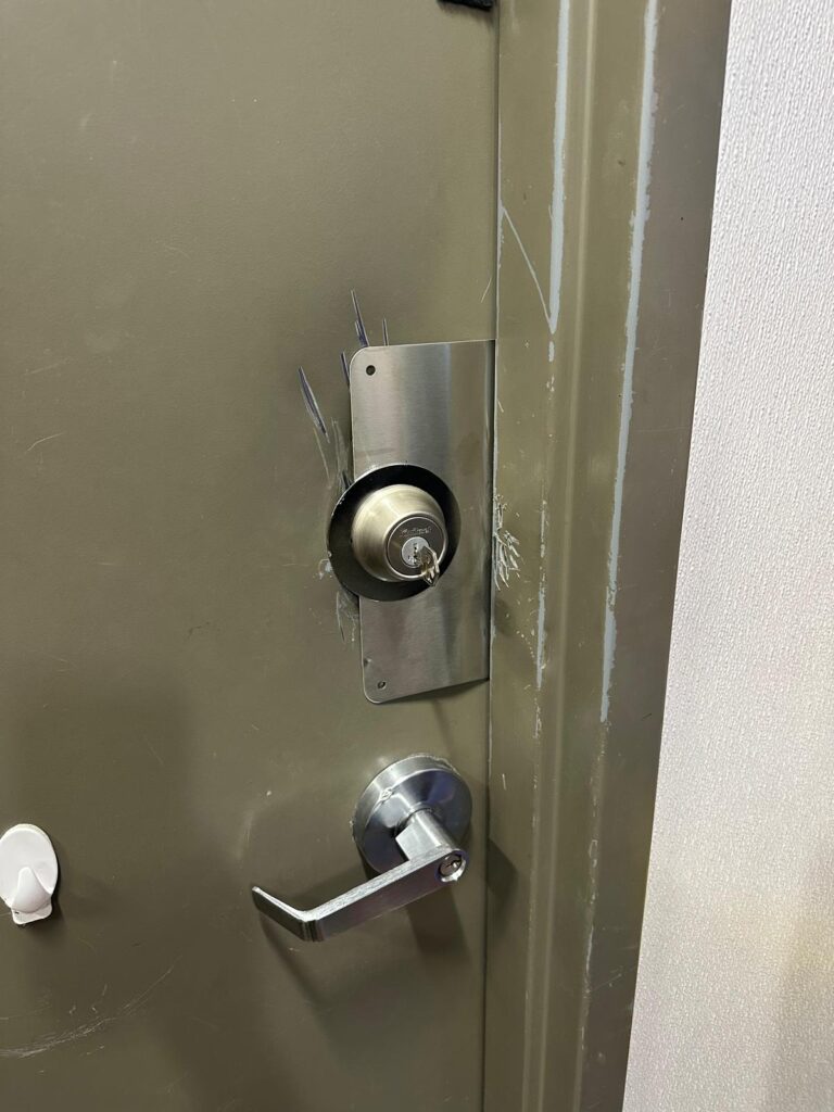 Don't try to break the door call Public locksmith and pay less 